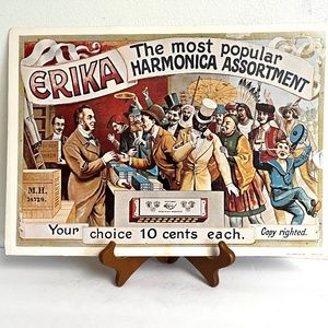 1972 Lithography of an early M. Hohner Harmonica advertisement